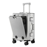 Lkblock 20/22/24/26/28'' Rolling Luggage Laptop Front Open Pocket Case Aluminum Frame Travel Trolley Suitcase Cabin Carry on Luggage Bag