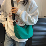 Lkblock Casual Nylon Shoulder Women's Bags New Fashion Trend Travel Crossbody Hobos Bag Luxury Design Handbag Purse Blue Green