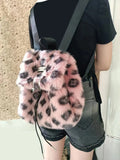 Lkblock Autumn Winter New Instagram Niche Design Plush Bags Casual Fashion Korean Style Cute Backpack Bag for Women