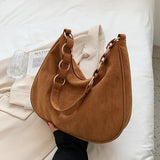 Lkblock High-quality Women's Autumn and Winter Retro Large-capacity Bag New Bag Female Large Bag Suede Shoulder Casual Bucket