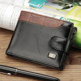 Lkblock 2024 New Patchwork Leather Men Wallets Short Male Purse with Coin Pocket Card Holder Brand Trifold Wallet Men Clutch Money Bag