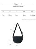 Lkblock Vintage Pleated Women Bag New Autumn Winter Fashion Armpit Crossbody Bag Foreign Casual Nylon Dumplings Bag Tide