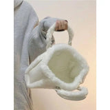 Lkblock Plush White Y2k Hand Bag Women New Harajuku Aesthetic Fur Casual Crossbody Tote Bag Ladies Vintage Messenger Bag