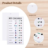 Lkblock 1 PC Kids Chore Chart with 5 Pcs Blank Card,Plastic Checklist Board with Detachable Cardstock to Do List for Routine Planning