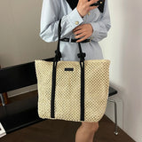 Lkblock Large Capacity Weave Straw Tote Bags for Women 2024 Summer Shoulder Bag Vacation Underarm Handbags Designer Travel Beach Bags