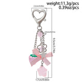 Lkblock Y2K Fashion Flower Star Love Bow Strawberry Pendant Acrylic Keychain Student Women's Bag Backpack Pants Chain Accessories