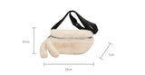 Lkblock Winter Plush Chest Bags for Women Fluffy Faux Fur Bag Warm Soft Crossbody Bag Female Purses and Handbags Fashion Shoulder Bags