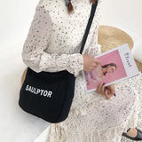 Lkblock Korean Harajuku Style Street Postman Bag Dark One Shoulder Diagonal Bag Student Schoolbag