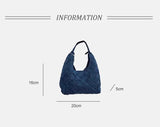 Lkblock Vintage Shoulder Bag for Women Denim Blue Messenger Bags Large Capacity woven ladies Tote Bag Purses and Handbags