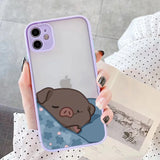 Lkblock Cute Pink Pig Cartoon Phone Case For iPhone 16 14 15 11 13 12 Pro Max Mini For iPhone X XS XR 7 8 Plus SE2 Soft back Covers