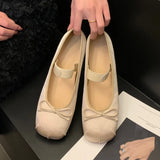 Lkblock Luxury Satin Silk Ballet Shoes Woman Classic Square Toe Bowtie Elastic Band Ballerina Flats Ladies Soft Loafers