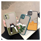 Lkblock Various Style Cat Phone Case For iPhone 16 15 13 12 11 14 Pro Max Mini 14 Plus shell SE2 8 7 Plus X XS XR Shockproof Back Covers