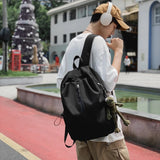 Lkblock New Solid Backpack For Women Trendy Female Waterproof Student Laptop School Bag Men College Backpack Travel Nylon Book Bags