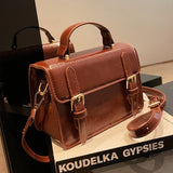 Lkblock Vintage Women handbag small female shoulder bag pu leather ladies Totes girl messenger bags bolsas femininas brown satchels