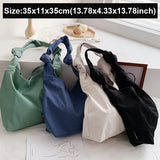 Lkblock Large Capacity Nylon Shoulder Bags Women Tote Casual Style Solid Color Big Handbag Black/White/Green/Blue INS Fashion Female Bag