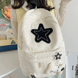 Lkblock Kawaii Backpack Women Stars Print Soft Corduroy Backpacks School Bags For College Students Cute Bag Mochilas Para Mujer Backpack