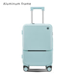 Lkblock Front Opening Zipper Travel Suitcase Luggage on Mute Universal Wheel Fashion Multifunction Carry-Ons Cabin Boarding Bag