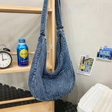 Lkblock Fashion Blue Denim Shoulder Bags For Women Korea Style Canvas Casual Crossbody Bags 2024 New Pastoral Cloth Female Packages