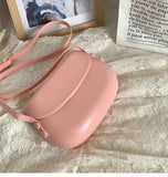 Lkblock Candy Color Women Saddle Shoulder Bag Portable Female Clutch Purse Handbags Crossbody Bag Fashion Ladies Small Messenger Bags