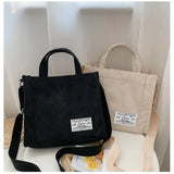 Lkblock - New Style Simple Corduroy Small Square Handbag Ins Fashion Trend Shoulder Bag For Women