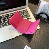 Lkblock New Fashion Cute Ladies Three Fold Small Wallets Leisure Travel Coin Purses Women PU Leather Multi Card Wallet