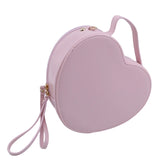 Lkblock Pink Aesthetic Lace Flower Embroidered Heart-shaped Handbag with zipper closure and chain bag