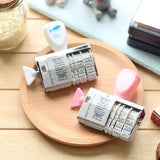 Lkblock Adjustable Date Roller Stamp DIY Scrapboking Planner Journal Crafts Kawaii Stationery Office Rubber Clear Date Words Stamp