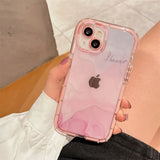 Lkblock Super Shockproof Gradient Marble Bumper Phone Case For iPhone 14 11 12 13 15 Pro XS Max X XR Clear Soft Silicone Back Cover Case