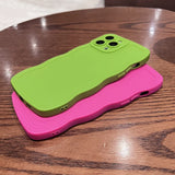 Lkblock Cute Candy Curly Wavy Phone Case For iPhone 14 13 12 11 Pro Max XS X XR 7 8 Plus SE 2022 Soft Silicone Bumper Protective Cover