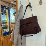 Lkblock Brown Ring Belt Brand Bag Casual Versatile Frosted Suede Belt Shoulder Large Capacity Underarm Bag Luxury New Tote Handbag