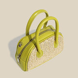 Lkblock Summer Beach Plaited Straw Bags Eco Friendly Handwoven Casual Totes Top Handle Handbag Simple Design Crossbody Bags