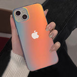 Lkblock Luxury Matte Laser Aurora Phone Case for iPhone 13 Pro Max 12 11 XS X XR 7 Plus 12 13 Mini Hybrid Ammor Shockproof Back Cover