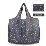 Lkblock Fashion Printing Foldable Eco-Friendly Shopping Bag Tote Folding Pouch Handbags Convenient Large-capacity for Travel Grocery Bag