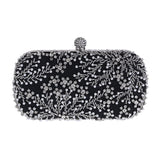 Lkblock Women's Clutch Bag Crystal Pearl Clutch Purse Luxury Handbag Embroidery Evening Bag Wedding Bag for Bridal Shoulder Bag