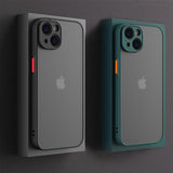 Lkblock Shockproof Armor Matte Case For iPhone 13 12 11 Pro Max XR XS X 7 8 Plus SE Mini Luxury Silicone Bumper Clear Hard PC Cover Capa