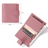 Lkblock Men Women Fashion Solid Color Credit Card ID Card Multi-slot Card Holder Casual PU Leather Mini Coin Purse Wallet Case Pocket