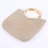 Lkblock Lady's Crystal diamond elegant clutches women bridal wedding wallet purse evening party bag gold silver handbag