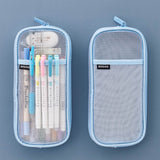 Lkblock Korean Fashion Transparent Pencil Case Pouches Simple Macaroon Large Capacity Pencil Bag Stationery Organizer Pencilcase Holder