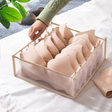 Lkblock Dormitory closet organizer for socks home separated underwear storage box 7 grids jeans bra organizer foldable drawer organizer