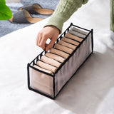 Lkblock Dormitory closet organizer for socks home separated underwear storage box 7 grids jeans bra organizer foldable drawer organizer