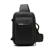 Lkblock Black Man Bag USB Charging Shoulder Bags Fit 9.7 inch ipad Tote Bags for Documents RFID Anti-theft Travel Strap Handbag