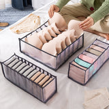 Lkblock Dormitory closet organizer for socks home separated underwear storage box 7 grids jeans bra organizer foldable drawer organizer