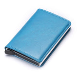 Men's Wallets RFID Credit Card Holder Case Metal Vintage Aluminium Box PU Leather Fashion Cards Wallet Pure Purse