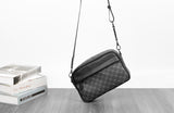 Lkblock Fashion Black Crossbody Messenger Men Bag Versatile Plaid Men Shoulder Crossbody Bag For Male Classic Leather Man Sling Bags