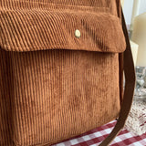 Lkblock Corduroy Bag for Women Shoulder Bags Shopper Designer Handbags Spring Summer High Quality Student Bookbag Female Canvas Tote Bag