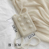 Lkblock Mini Pearl Bag Handmade Vintage EVA Beaded Fashion Banquet Party Shoulder Bag Female 2019 Wedding Bags Luxury Women's Coin Purse