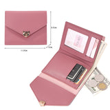 Lkblock Men Women Fashion Solid Color Credit Card ID Card Multi-slot Card Holder Casual PU Leather Mini Coin Purse Wallet Case Pocket