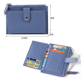 Lkblock Men Women Fashion Solid Color Credit Card ID Card Multi-slot Card Holder Casual PU Leather Mini Coin Purse Wallet Case Pocket