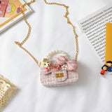 Lkblock Korean Style Kids Mini Handbags Tote Cute Pearl Crossbody Bags for Baby Girls Small Coin Pouch Wallet Toddler Purse