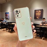 Lkblock Square Plating Love Heart Silicone Phone Case For Xiaomi Redmi Note 10 Pro Max 4G 5G 10s RedmiNote10 Note10Pro Redmi10 10C Cover